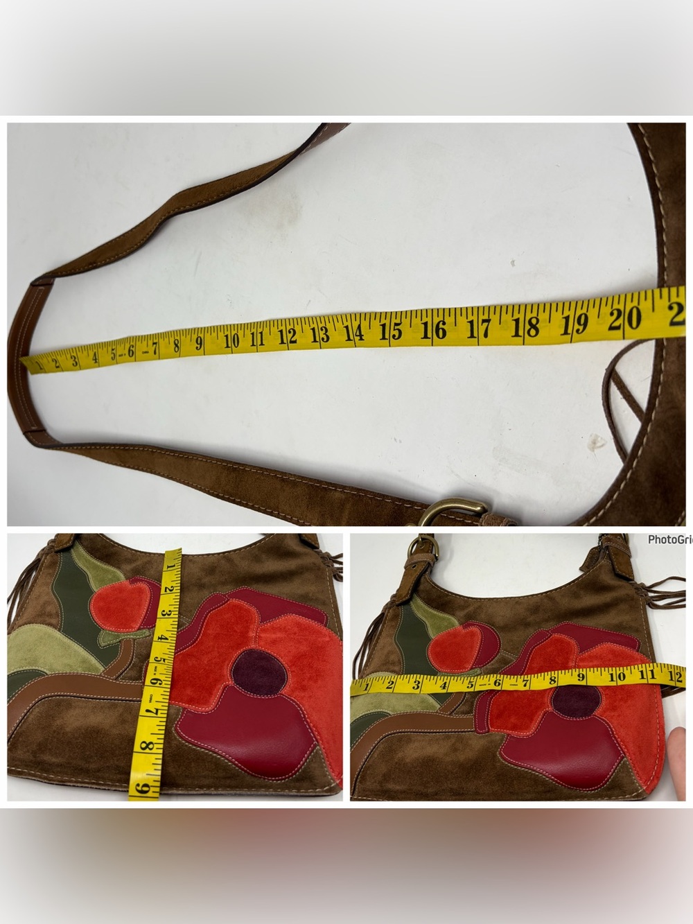 Coach Rare VTG Limited Edition Poppy for Peace Suede Leather Crossbody Bag Y2K - Picture 11 of 11